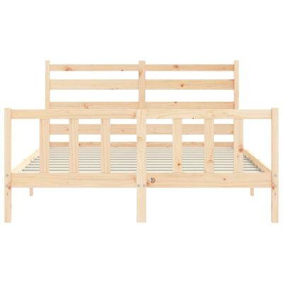 vidaXL Bedframe met hoofdbord massief hout