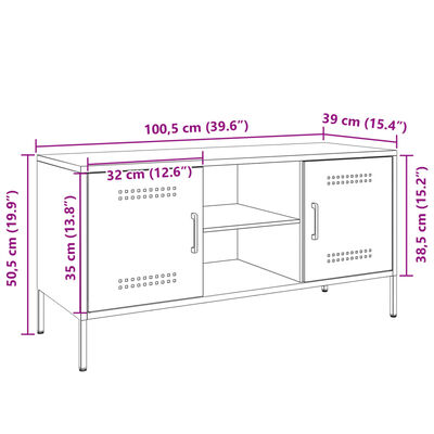 vidaXL Tv-meubel 100,5x39x50,5 cm staal roze