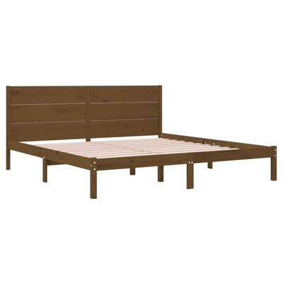 vidaXL Bedframe massief grenenhout honingbruin 200x200 cm