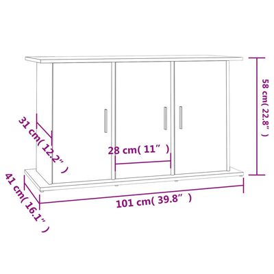 vidaXL Aquariumstandaard 101x41x58 cm bewerkt hout wit