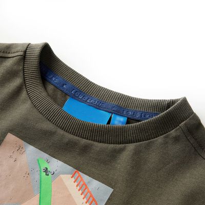 Kindershirt met lange mouwen 128 kakikleurig