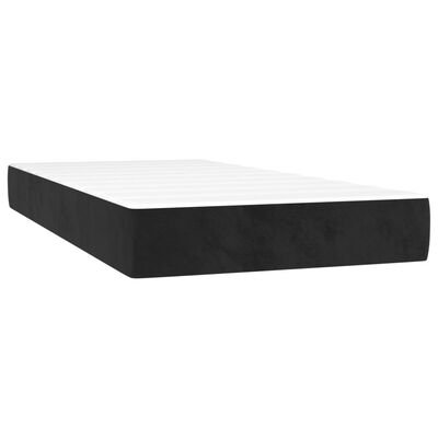 vidaXL Boxspring met matras en LED fluweel zwart 100x200 cm