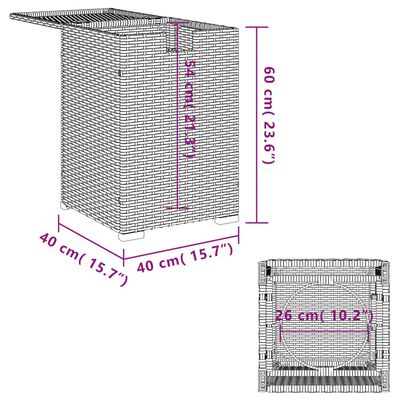 vidaXL Afdekkast voor propaangasfles 40x40x60 cm Poly Rattan beige