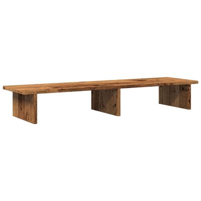 vidaXL Monitorstandaard 100x27x15 cm bewerkt hout oud houtkleurig