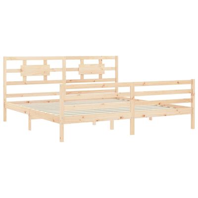 vidaXL Bedframe met hoofdbord massief hout