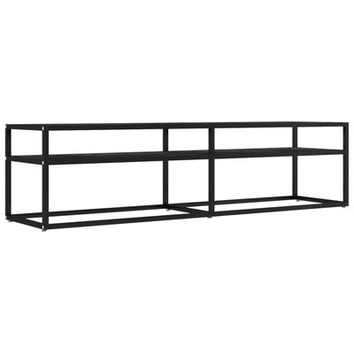 vidaXL Tv-meubel 160x40x40,5 cm gehard glas zwartmarmerkleurig