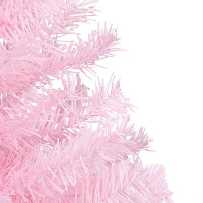 vidaXL Kunstkerstboom met verlichting en kerstballen 150 cm PVC roze