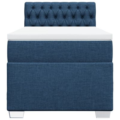 vidaXL Boxspring met matras stof blauw 90x190 cm