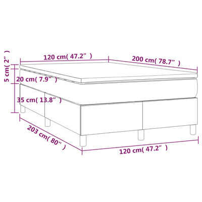 vidaXL Boxspring met matras fluweel zwart 120x200 cm