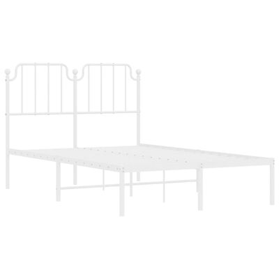 vidaXL Bedframe met hoofdbord metaal wit 120x190 cm