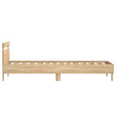 vidaXL Bedframe met hoofdbord zonder matras sonoma eiken 90x190 cm