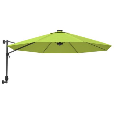 vidaXL Wandparasol met LEDs 290 cm appelgroen