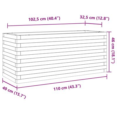 vidaXL Plantenbak 110x40x46 cm geïmpregneerd grenenhout