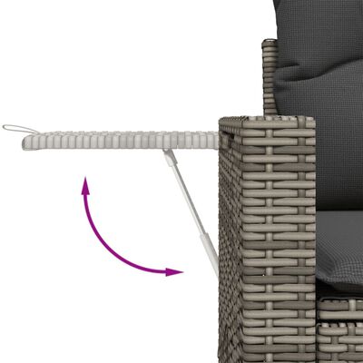 vidaXL 11-delige Loungeset met kussens poly rattan zwart