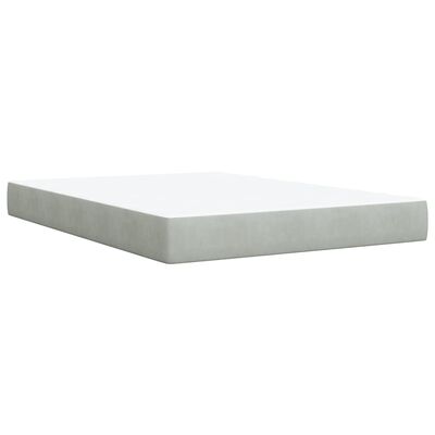 vidaXL Boxspring met matras fluweel lichtgrijs 160x200 cm