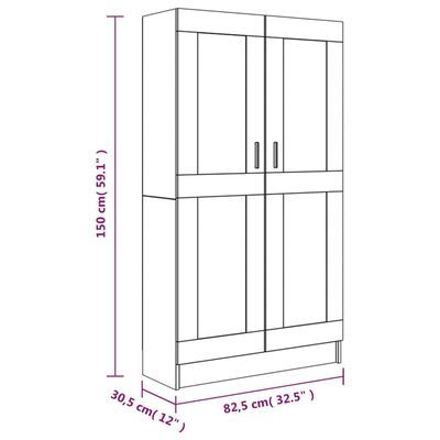 vidaXL Boekenkast 82,5x30,5x150 cm bewerkt hout gerookt eikenkleurig