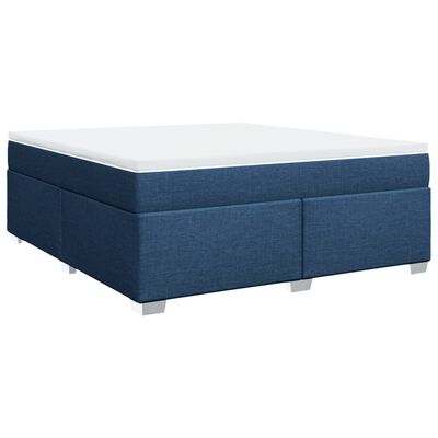 vidaXL Boxspring met matras stof blauw 180x200 cm