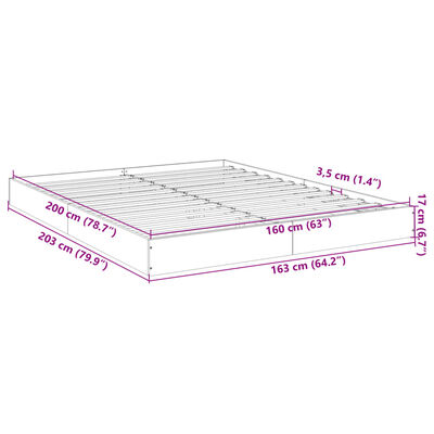 vidaXL Bedframe bewerkt hout gerookt eikenkleurig 160x200 cm