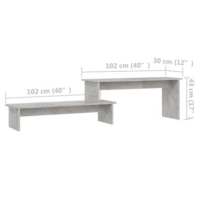 vidaXL Tv-meubel 180x30x43 cm bewerkt hout betongrijs