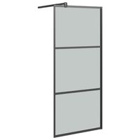 vidaXL Inloopdouchewand 80x195 cm donker ESG-glas zwart