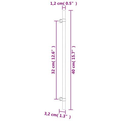 vidaXL Handvatten 5 st 320 mm roestvrij staal zwart