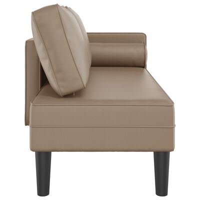 vidaXL Chaise longue met kussens kunstleer cappuccino