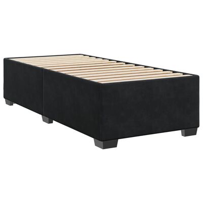 vidaXL Boxspring met matras fluweel zwart 80x200 cm