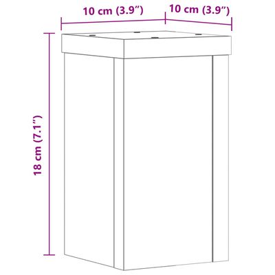 vidaXL Plantenstandaards 2 st 10x10x18 cm bewerkt hout oud houtkleurig