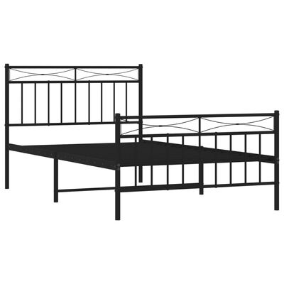 vidaXL Bedframe met hoofd- en voeteneinde metaal zwart 100x200 cm