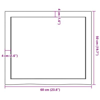 vidaXL Wandschap 60x50x(2-4)cm behandeld massief eikenhout donkerbruin