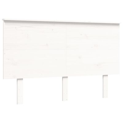 vidaXL Bedframe met hoofdbord massief hout wit