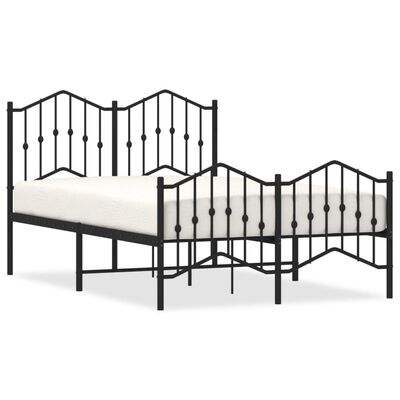 vidaXL Bedframe met hoofd- en voeteneinde metaal zwart 120x190 cm