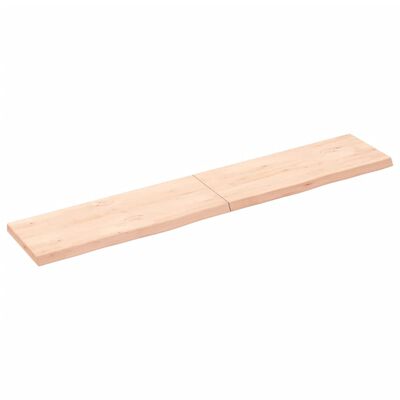 vidaXL Wandschap 160x30x(2-4) cm onbehandeld massief eikenhout