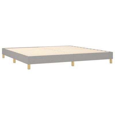 vidaXL Boxspring met matras stof lichtgrijs 200x200 cm