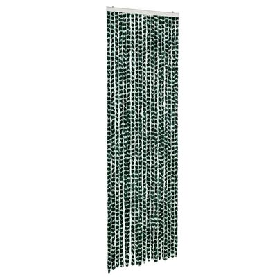 vidaXL Vliegengordijn 56x185 cm chenille groen en wit