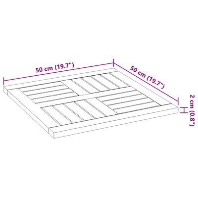 vidaXL Tafelblad vierkant 50x50x2 cm massief acaciahout