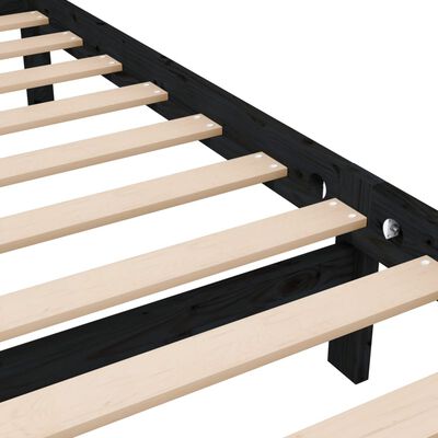 vidaXL Bedframe massief hout zwart 120x200 cm