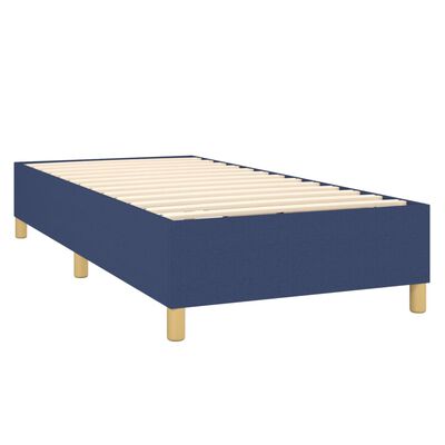 vidaXL Boxspring met matras stof blauw 90x190 cm