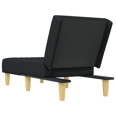 vidaXL Chaise longue stof zwart