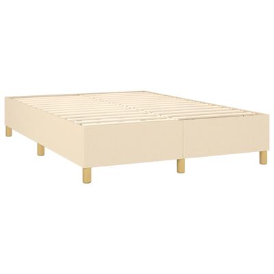 vidaXL Boxspring met matras stof crèmekleurig 140x190 cm