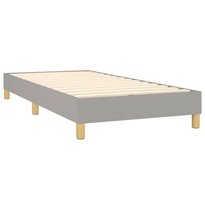 vidaXL Boxspring met matras stof lichtgrijs 90x200 cm