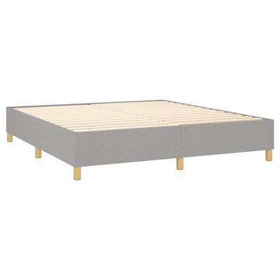 vidaXL Boxspring met matras stof lichtgrijs 160x200 cm