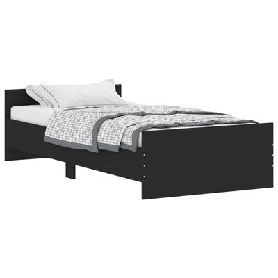 vidaXL Bedframe bewerkt hout zwart 90x190 cm