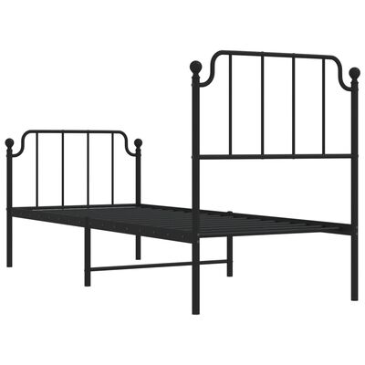 vidaXL Bedframe met hoofd- en voeteneinde metaal zwart 80x200 cm