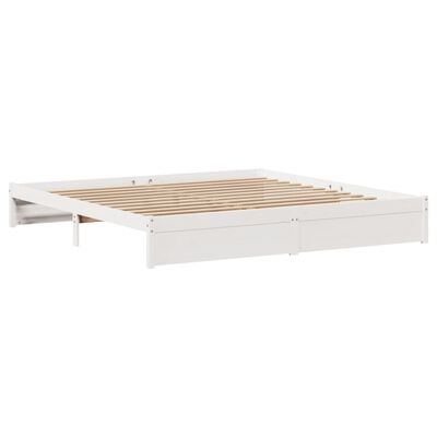 vidaXL Bedframe zonder matras massief grenenhout wit 180x200 cm