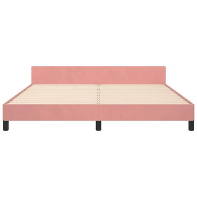 vidaXL Bedframe met hoofdeinde fluweel roze 180x200 cm