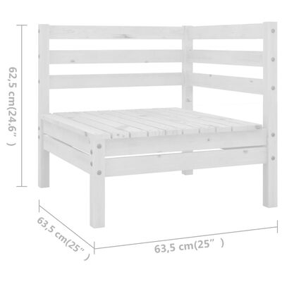 vidaXL 8-delige Loungeset massief grenenhout wit