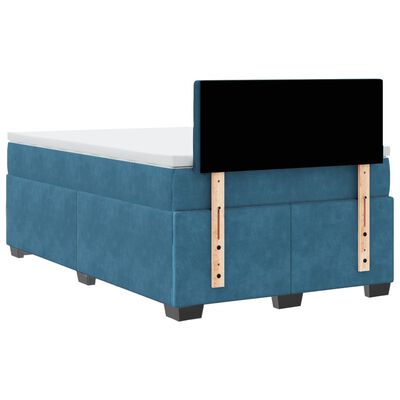 vidaXL Boxspring met matras fluweel blauw 120x190 cm