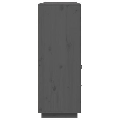 vidaXL Hoge kast 100x40x108,5 cm massief grenenhout grijs