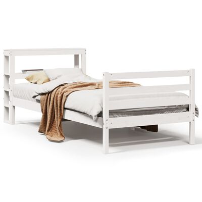 vidaXL Bedframe zonder matras massief grenenhout wit 90x200 cm